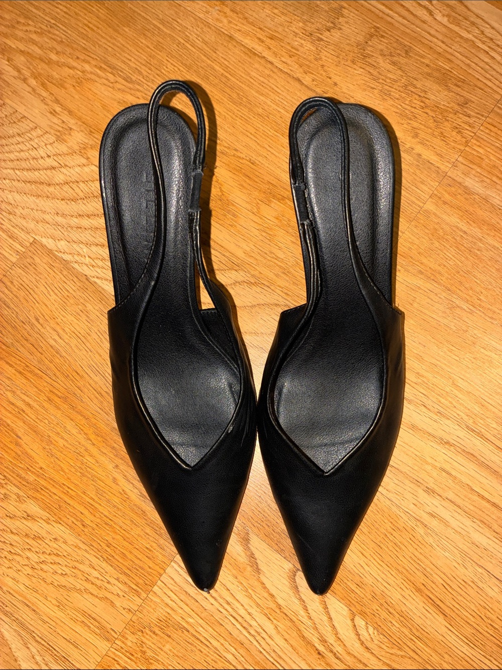 Billini Black Pointed Slingback Mules